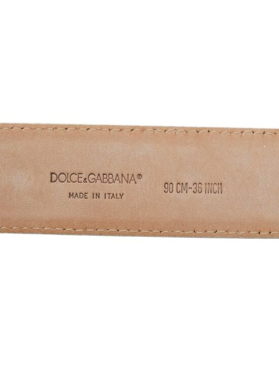 Dolce & Gabbana DG Logo Plain Belt 90 36 White Leather & main image 4